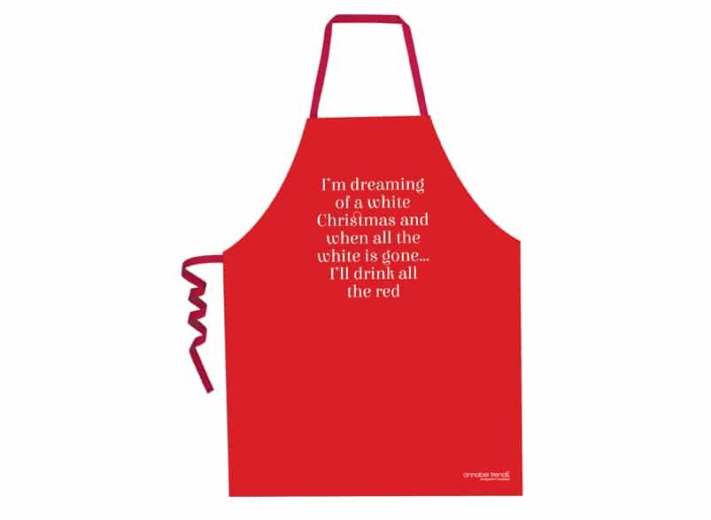 ANNABEL TRENDS Christmas Screen Print Apron - White Christmas - DISC