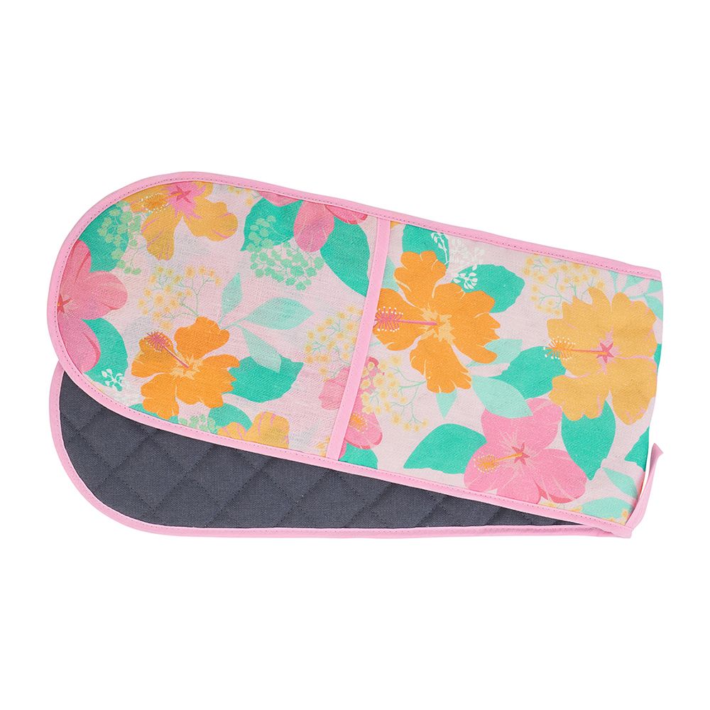 ANNABEL TRENDS Linen Double Mitt - Hibiscus - DISC