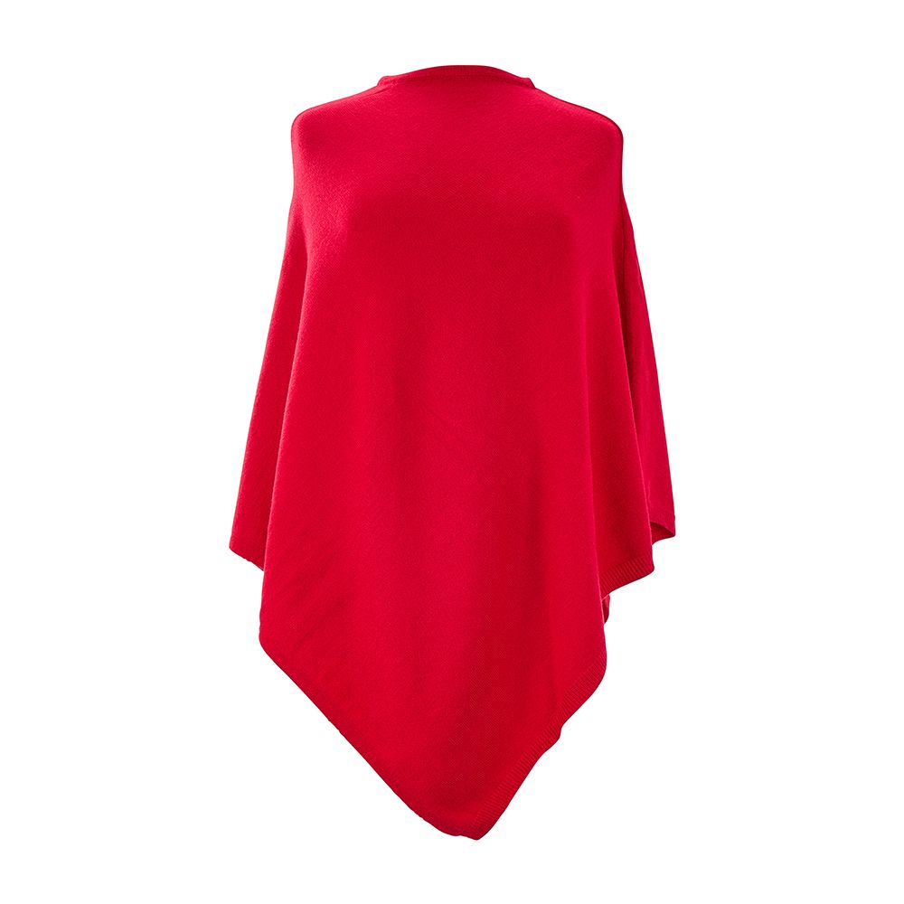ANNABEL TRENDS Knit Poncho - Cherry Red