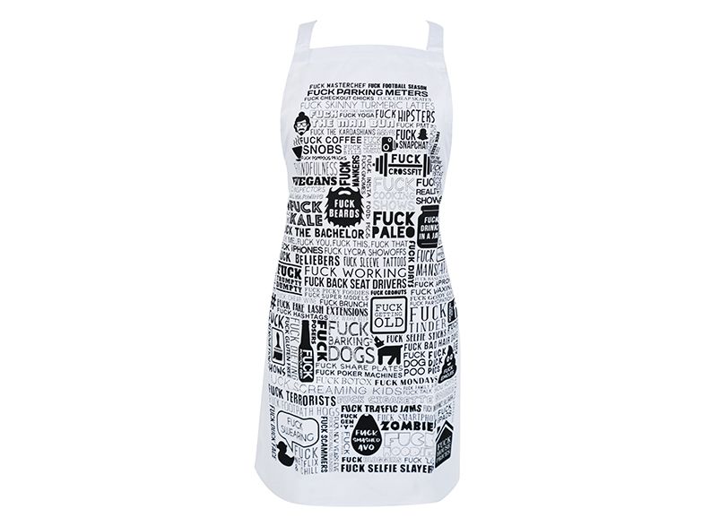 ANNABEL TRENDS Screen Print Apron - F Word Black Cotton