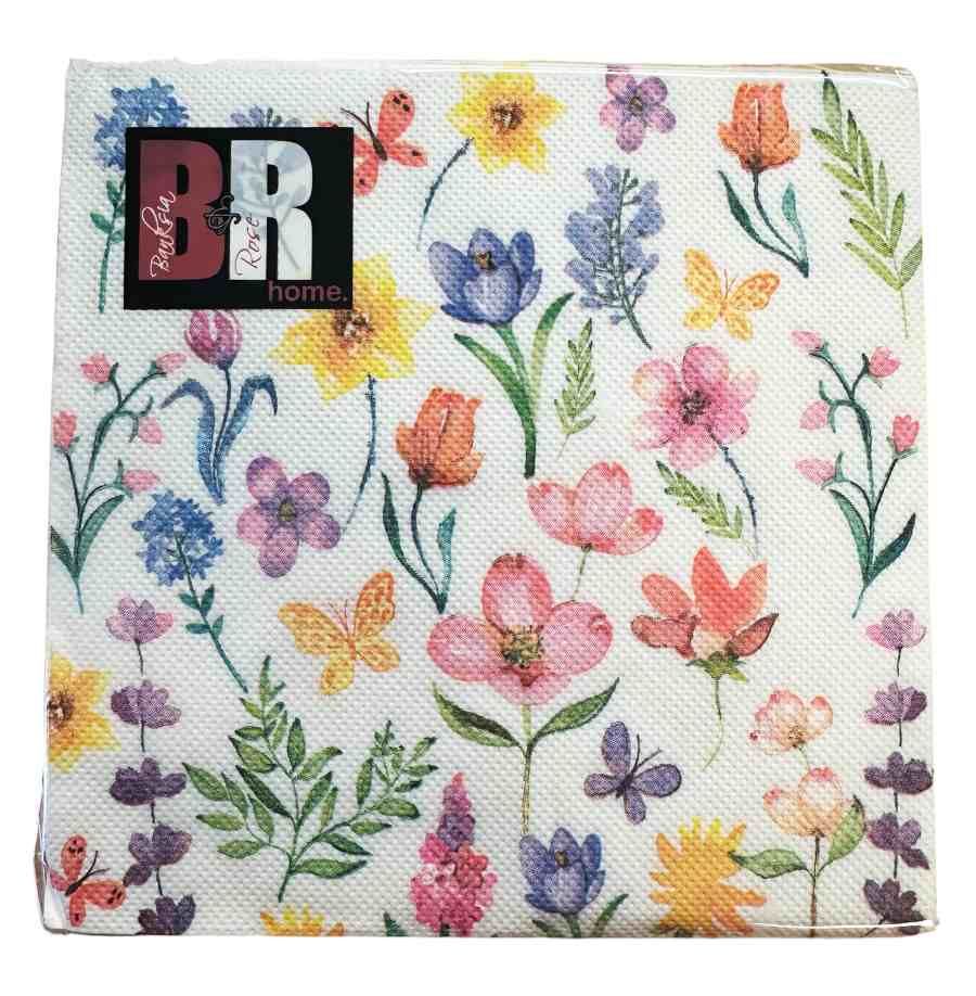BANKSIA ROSE HOME Colourful Small Floral 20 Pack Napkins