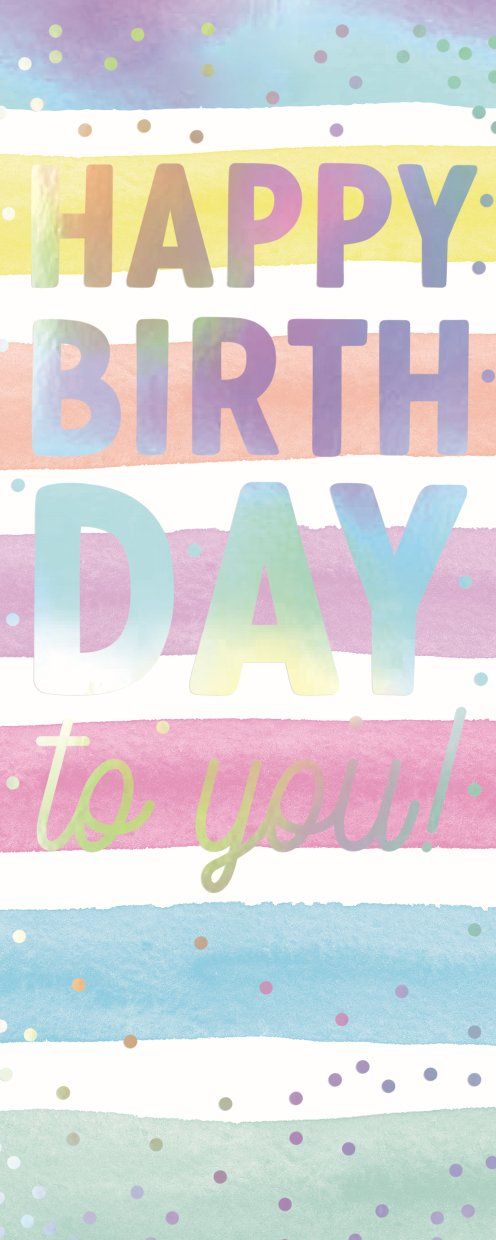 WORLD OF GREETINGS Everyday Birthday Female General - Pastel Stripes