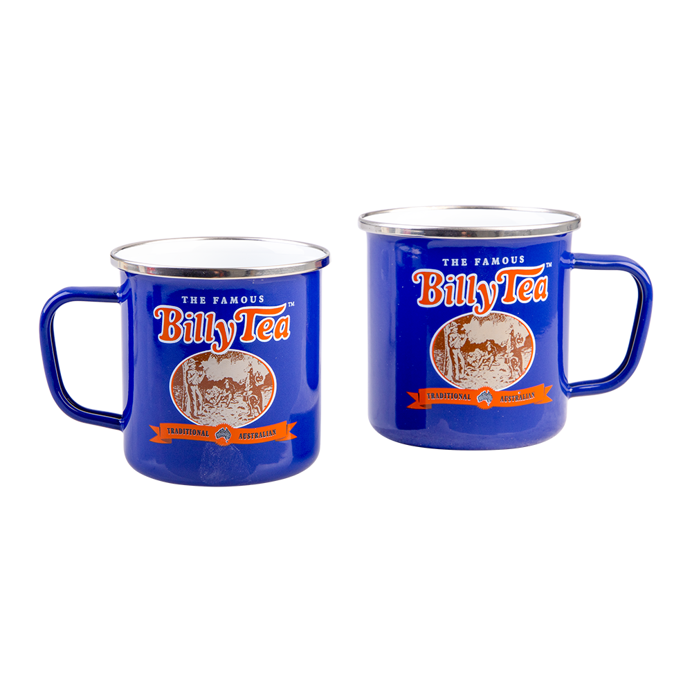 ROJO ENAMELWARE Rojo Imports - Enamel Mug 9cm/450ml - Billy Tea - Blue