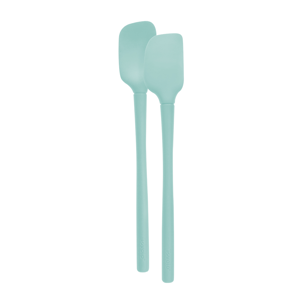 TOVOLO Flex - Core All Silicone Set 2 Mini Spatula/Spoonula - Light Aqua