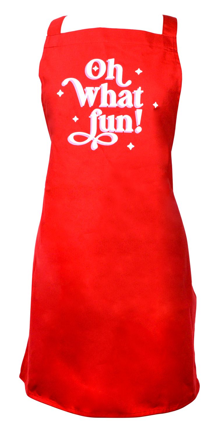 ANNABEL TRENDS Christmas Screen Print Apron - Oh What Fun - DISC
