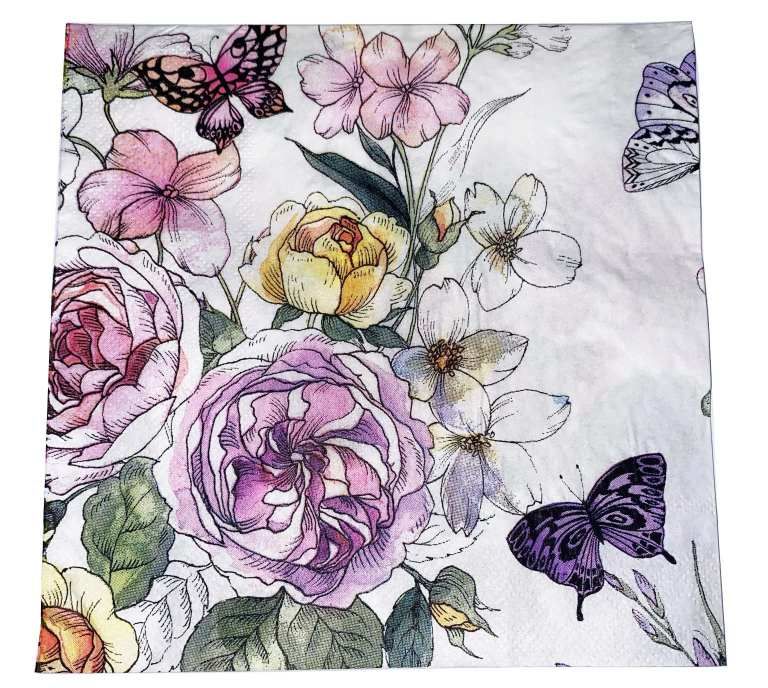 BANKSIA ROSE HOME Bouquet Butterfly Napkins 20 Pack
