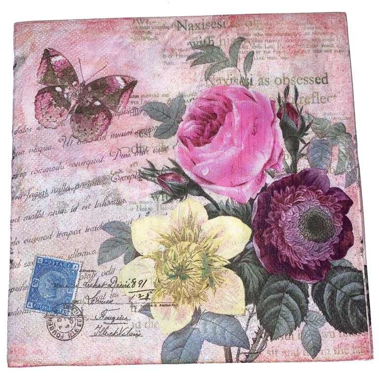 BANKSIA ROSE HOME Rose Butterfly Napkins 20 Pack