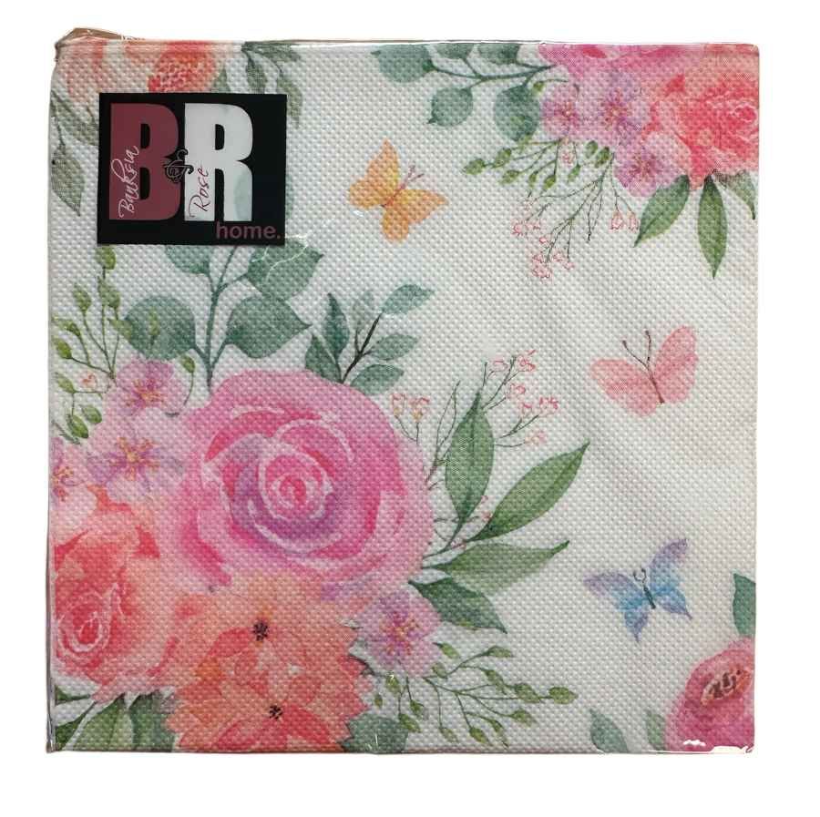 BANKSIA ROSE HOME Rose Floral 20 Pack Napkins