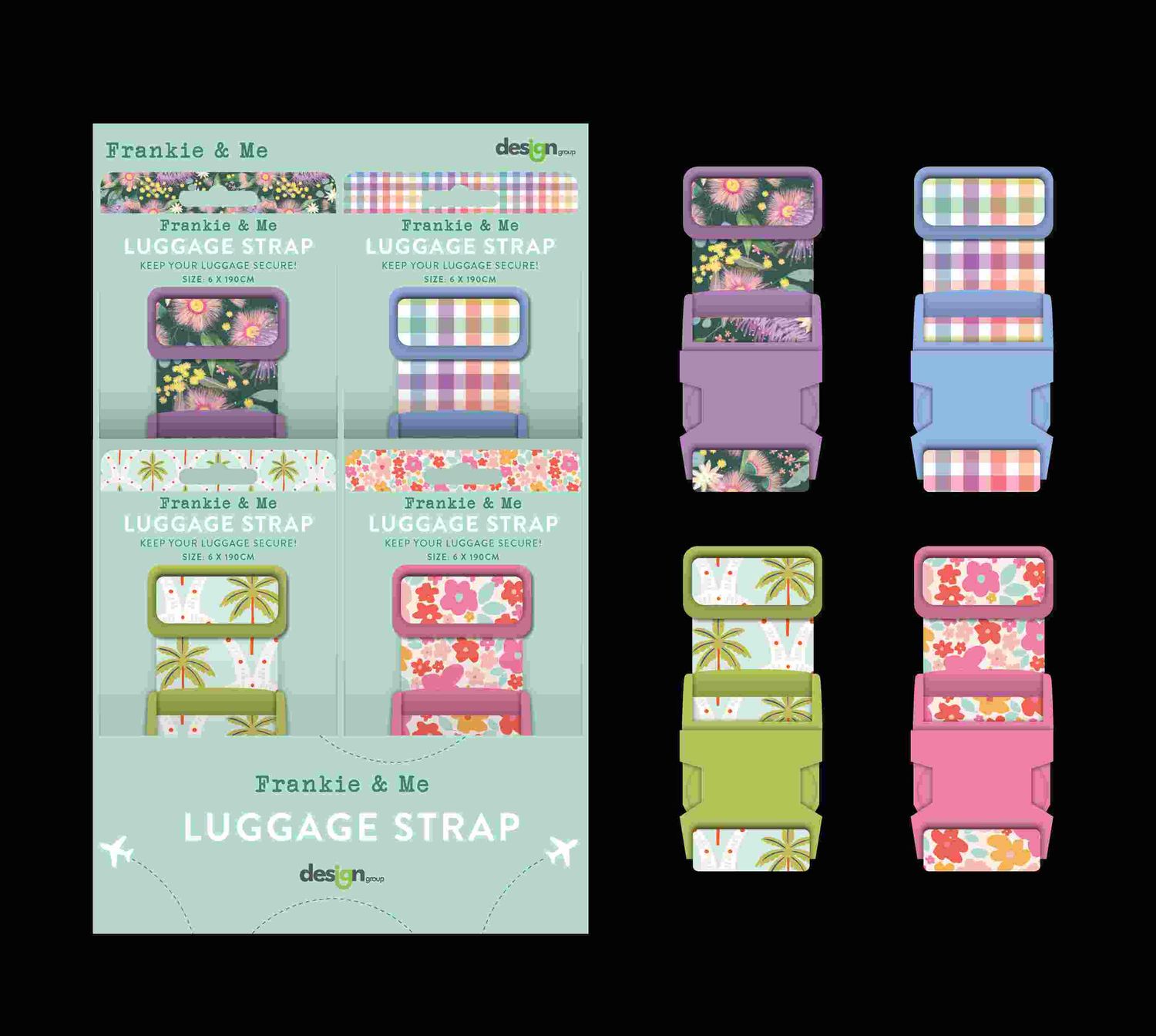 FRANKIE &amp; ME Luggage Straps - Assorted. Designs