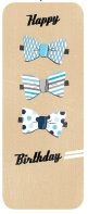 WORLD OF GREETINGS Card Everyday Birthday Male General - Blue Bow Ties