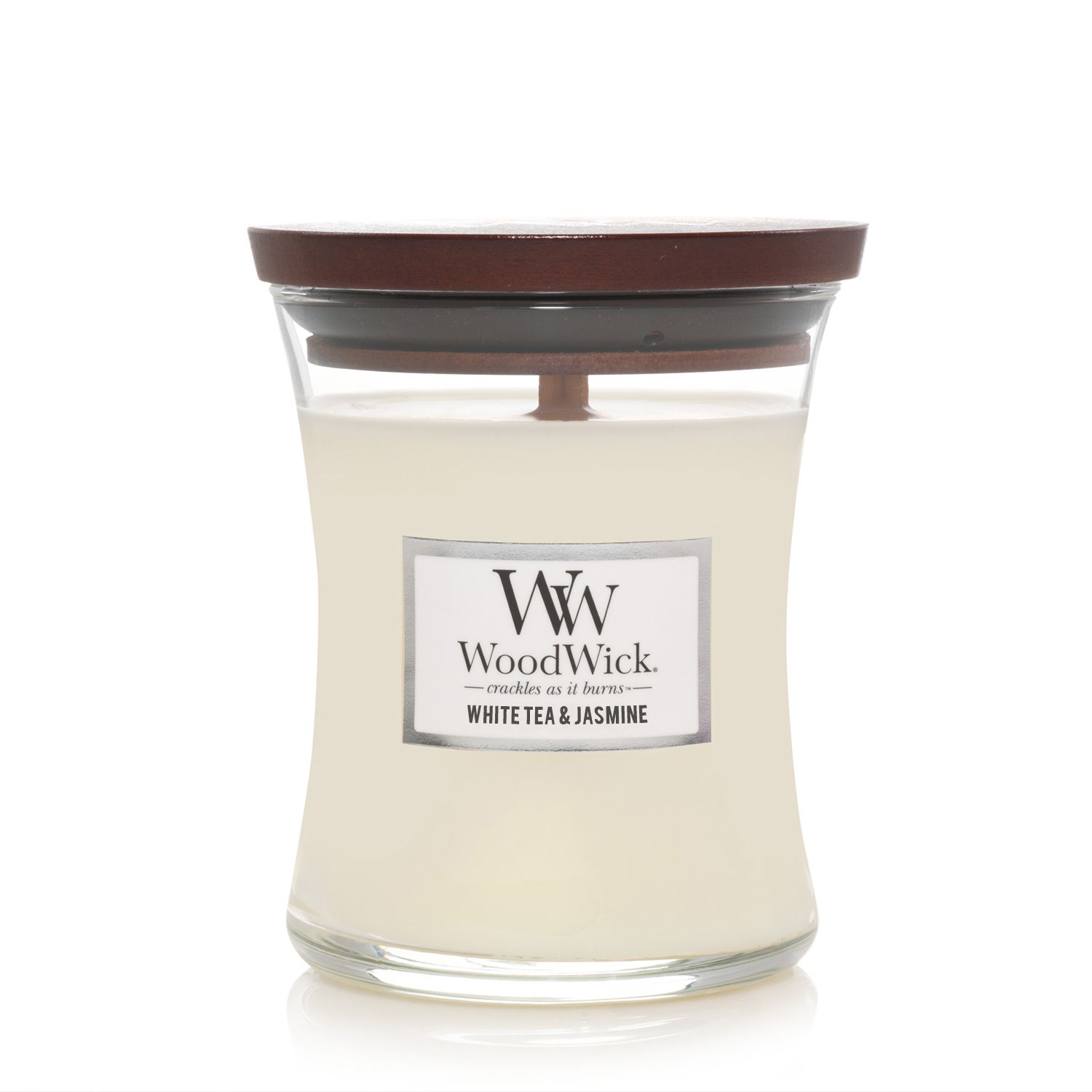 WOODWICK Medium Hourglass Candle - White Tea &amp; Jasmine