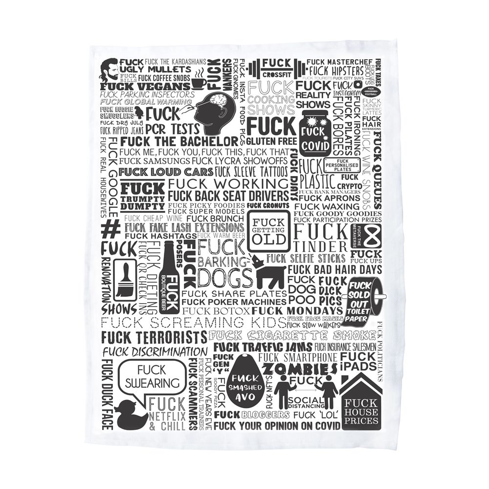 ANNABEL TRENDS Screen Print Tea Towel - F Word Cotton