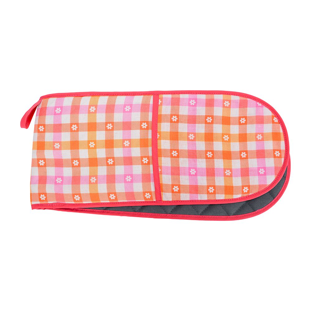 ANNABEL TRENDS Linen Double Mitt - Daisy Gingham - DISC