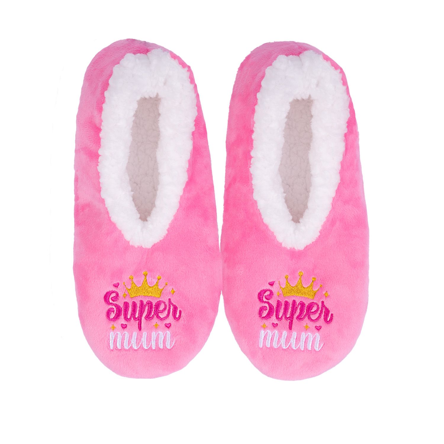 SNUGGUPS Womens Quote Super Mum Slippers - Large / EU40-42
