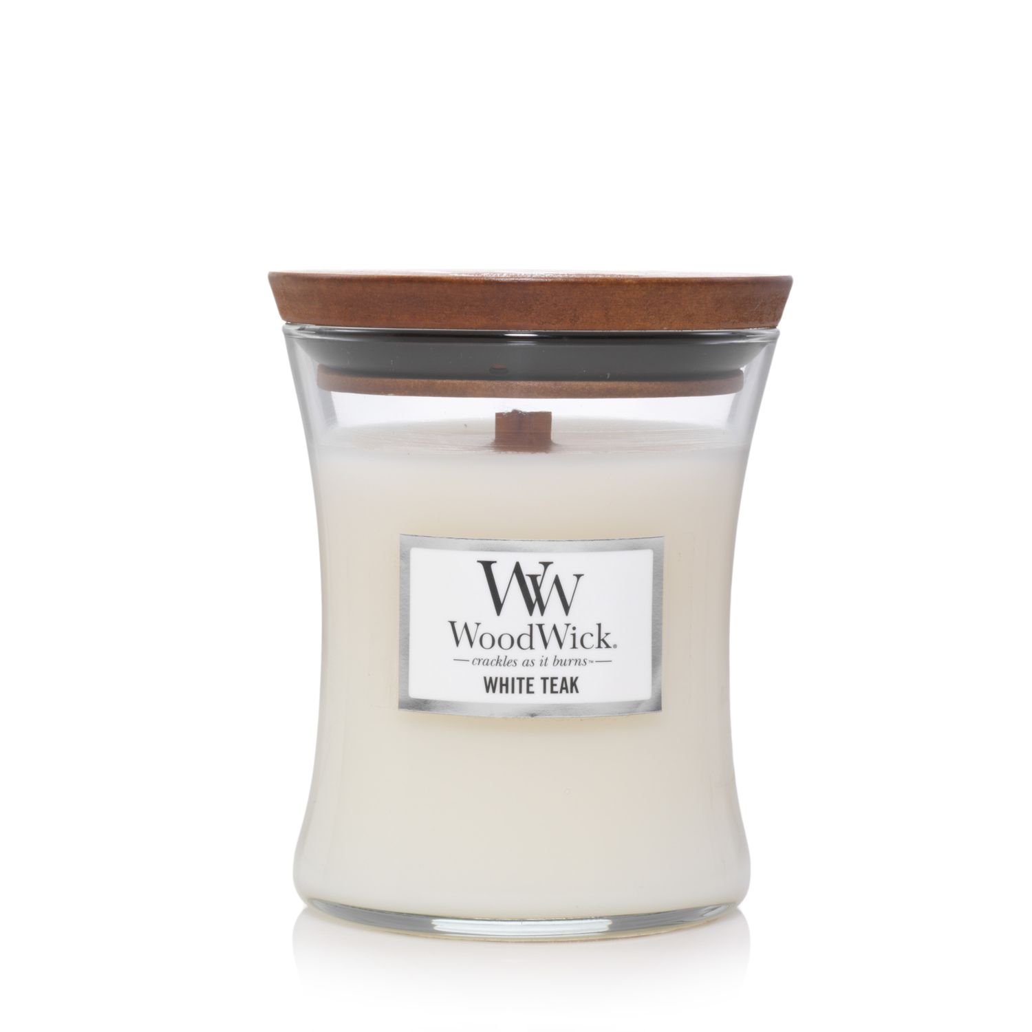 WOODWICK Medium Hourglass Candle - White Teak