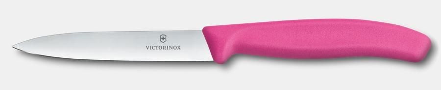 VICTORINOX Paring Knife - Pointed Tip, Straight Edge - 10cm - Pink