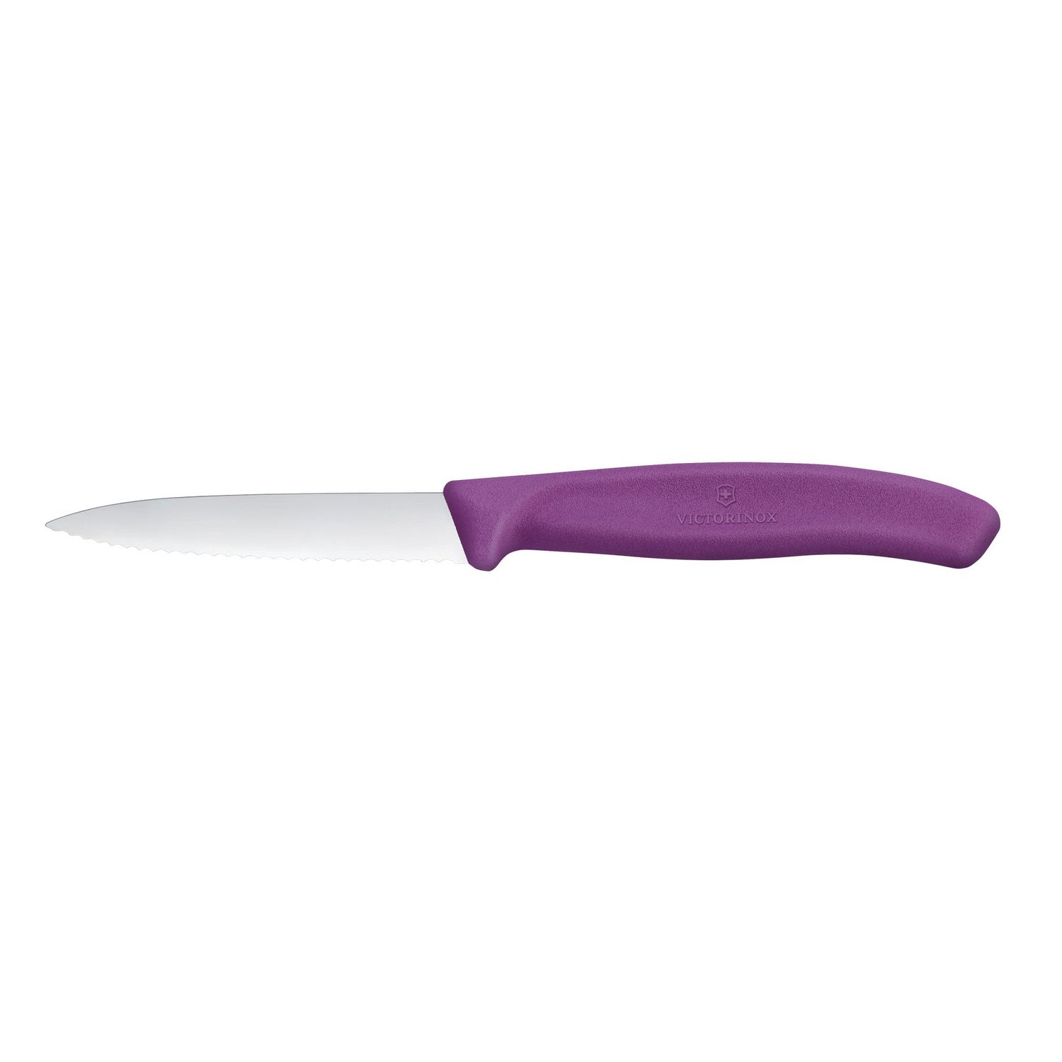 VICTORINOX Swiss Classic Paring Knife, 8cm, Wavy Edge - Eggplant Purple Blade Protector