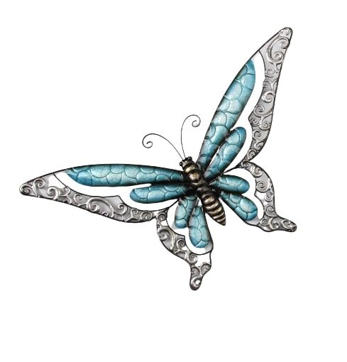 BW IMPORTS Blue Butterfly Wall Art - 490x15x280MM