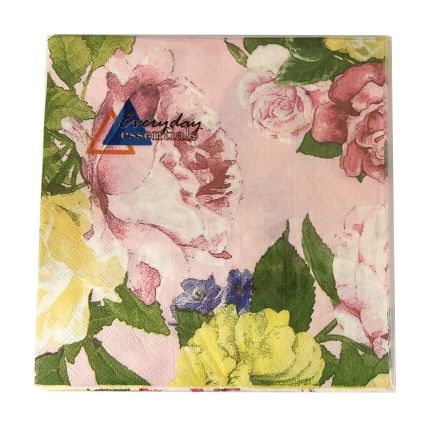 BANKSIA ROSE HOME Pink Floral Napkins 20 Pack 30 X 30CM