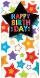 WORLD OF GREETINGS FSC Mix Card Money Wallet Birthday General - Happy Birthday Stars