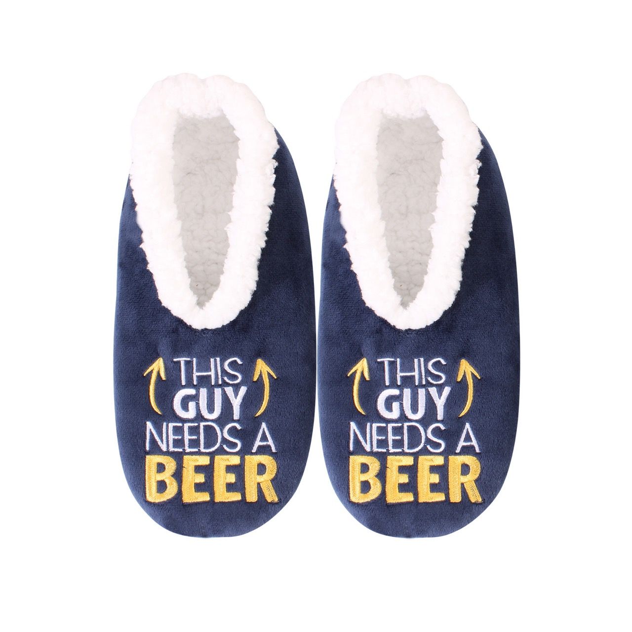 SNUGGUPS Mens Quote Beer Slippers - Small / EU39-40