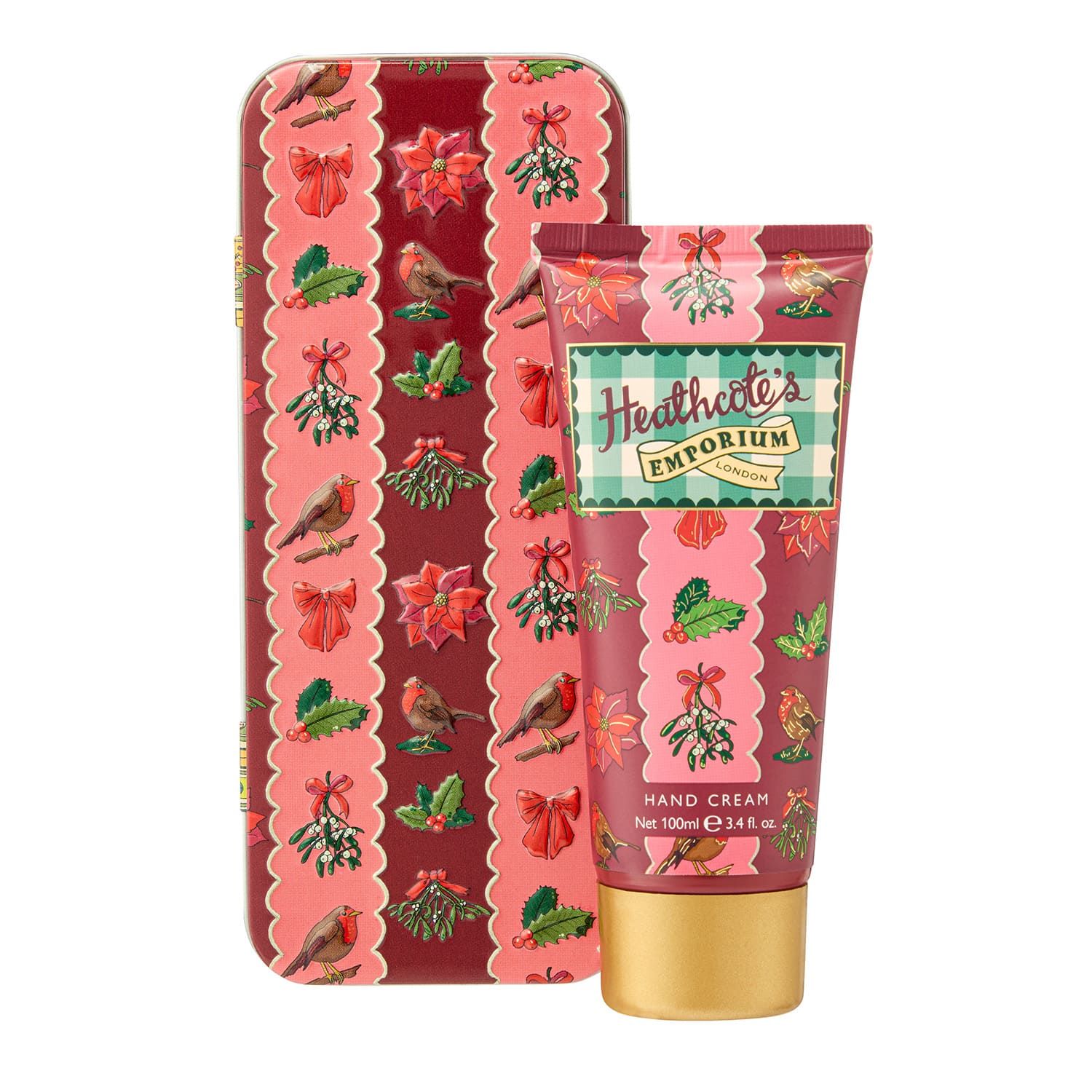 HEATHCOTE &amp; IVORY Heathcote's Emporium Festive Robin Hand Cream in Tin - 100ml