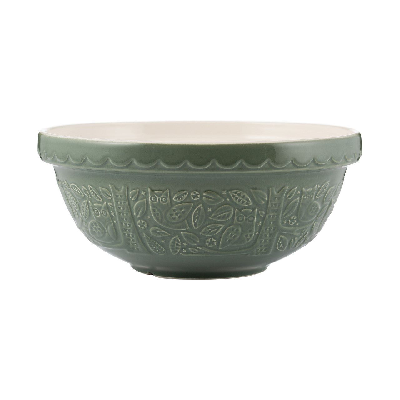 MASON CASH In The Forest Owl Dark Green Mixing Bowl, 26cm / 2.7 Litre