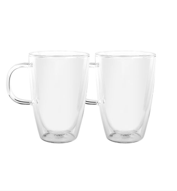AVANTI Caffe Manico Double Wall Glasses Set of 2 - 350ml
