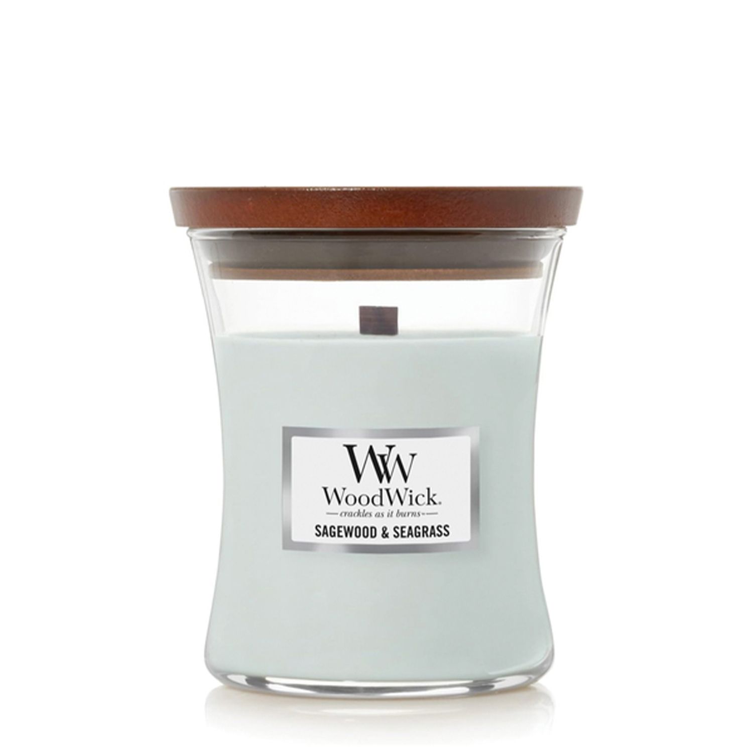 WOODWICK Medium Hourglass Candle - Sagewood &amp; Seagrass