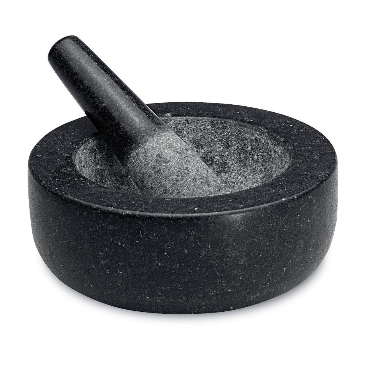 AVANTI Low Profile Mortar and Pestle, 20cm - Black