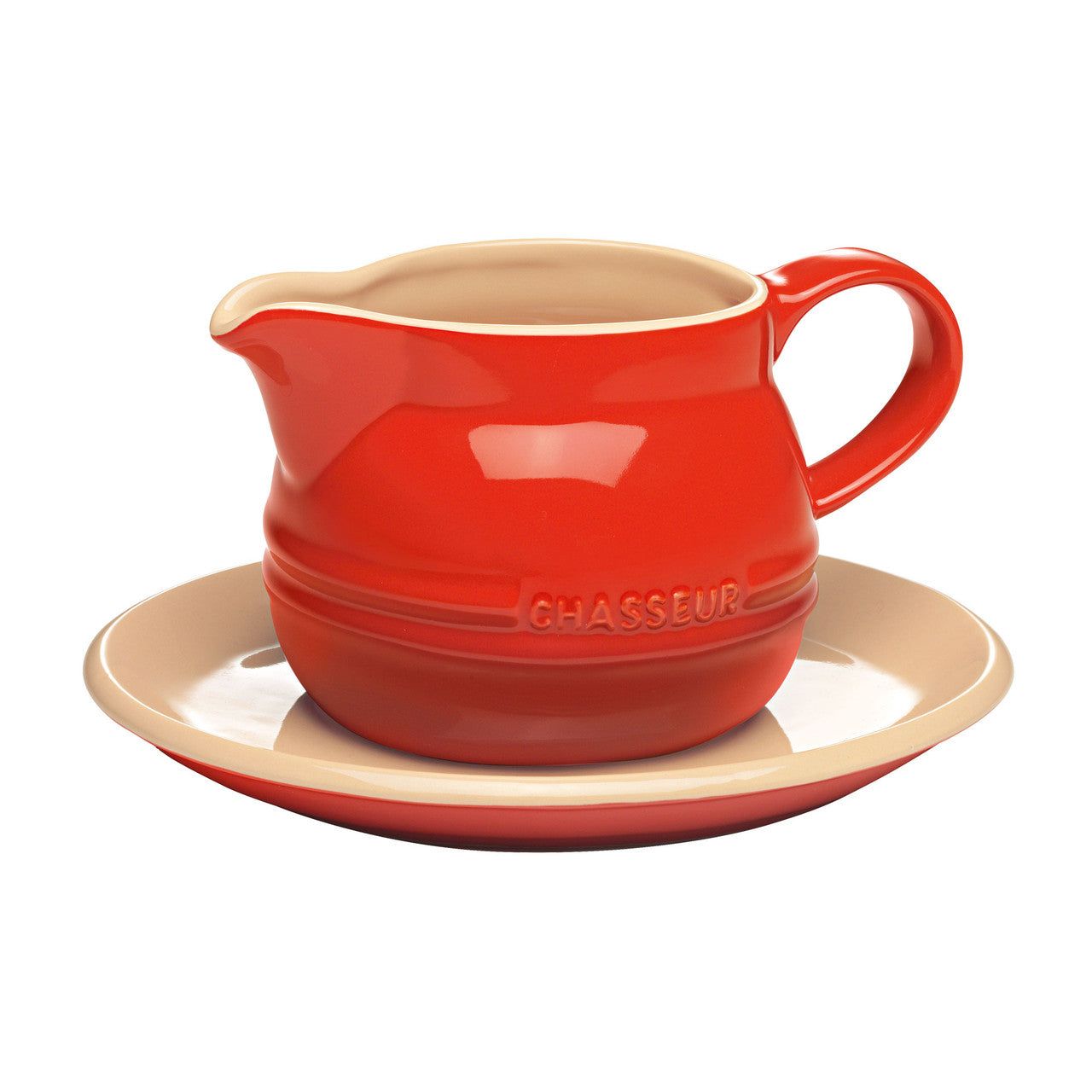CHASSEUR La Cuisson Gravy Boat with Saucer - 450ml - Red