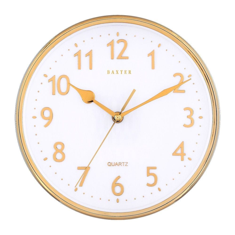 BAXTER Emory Wall Clock Arabic Numeral / 3D Foil Embossed - Gold Electroplated