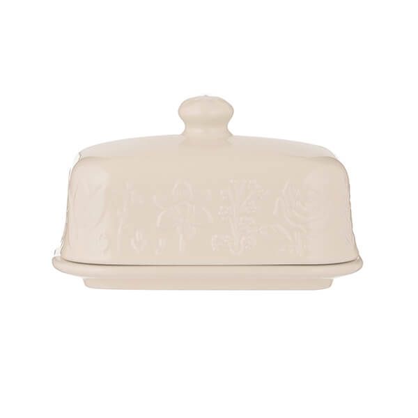 MASON CASH In The Meadow Cream Butter Dish, 9 x 15.6 x 10.6cm