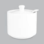 WILKIE BROTHERS Cuisine Straight Sugar Bowl with Spoon - 240ml - New Bone Porcelain