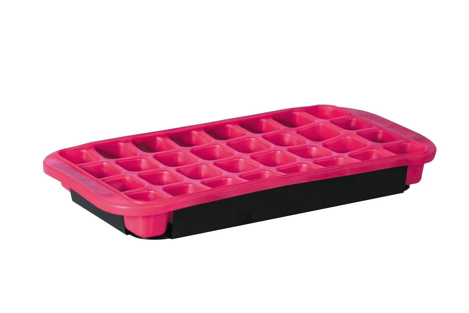 AVANTI 32 Cup Flexible Ice Cube Tray with Base Tray - Pink