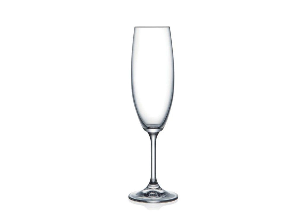 BOHEMIA CRYSTAL Lara Champagne Flute, Set of 6 - 220ml