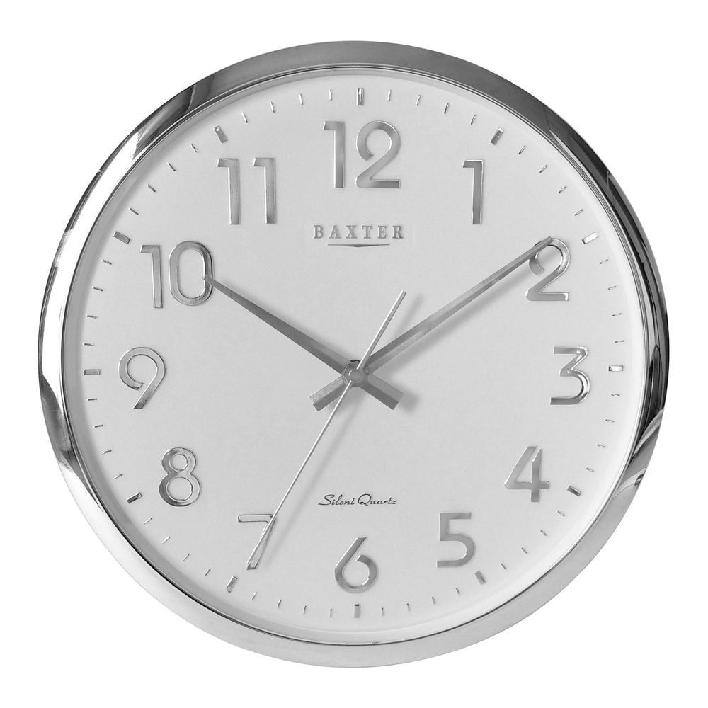 BAXTER Darcy Wall Clock Arabic Numeral - Silver Electroplated