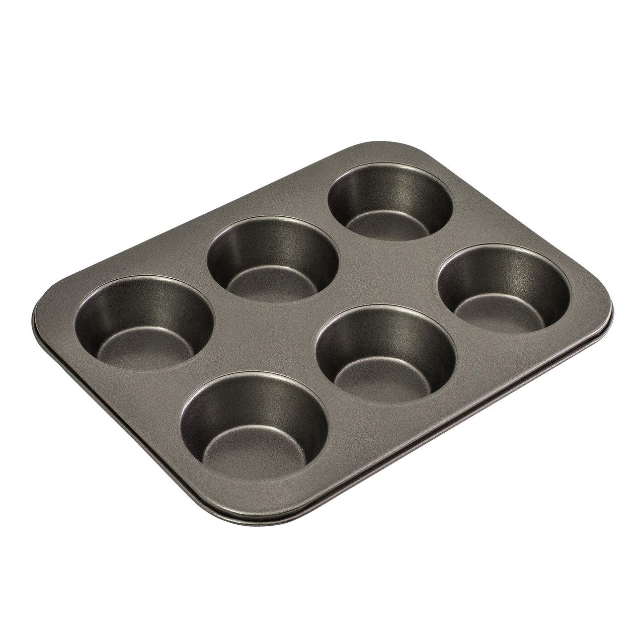 BAKEMASTER 6 Cup Large Muffin Pan, 35 x 26cm / 9 x 4cm - Non - Stick