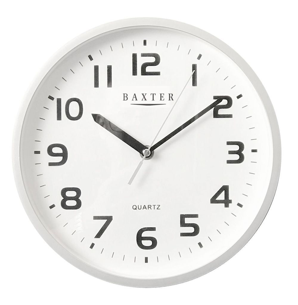 BAXTER Adams Wall Clock Arabic Numerals - Silver