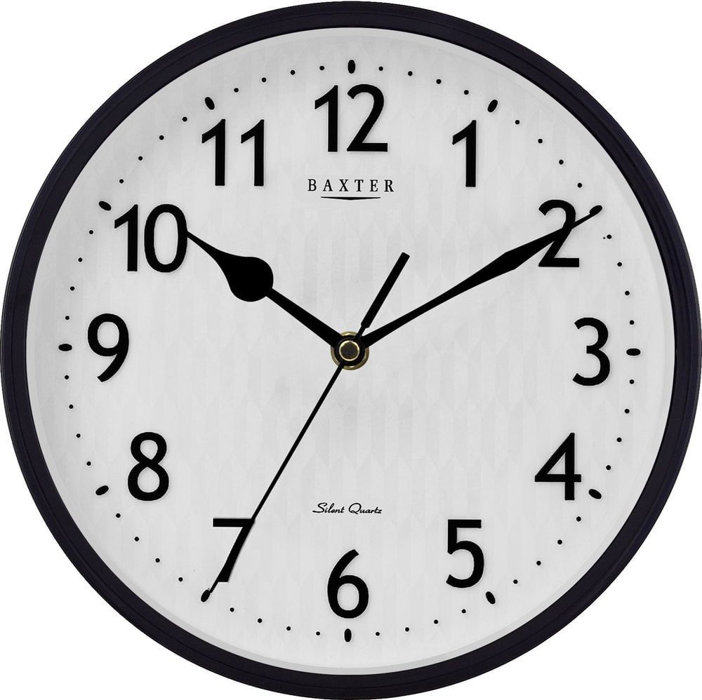 BAXTER Emory Wall Clock Arabic Numeral / 3D Foil Embossed - Black Gloss