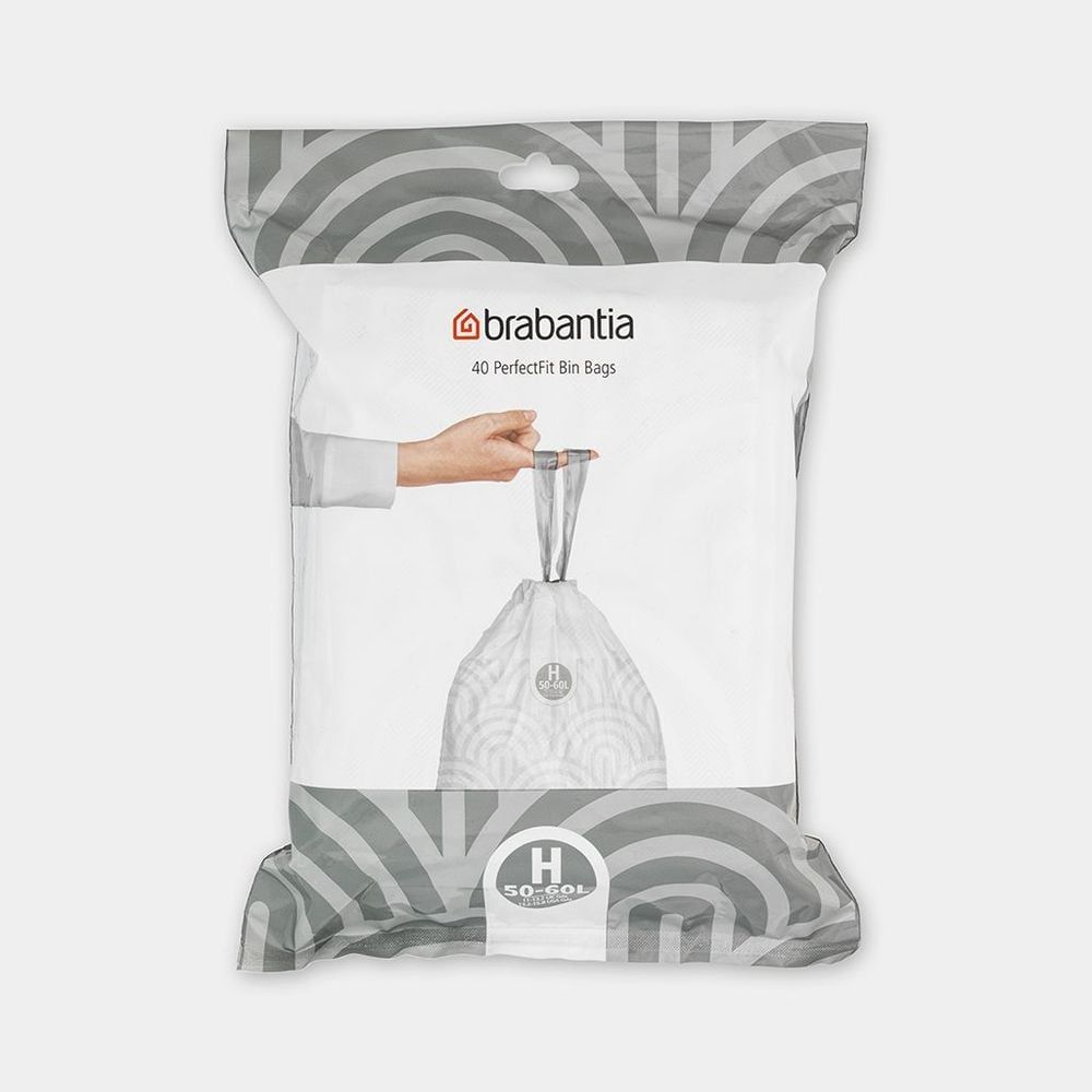 BRABANTIA Bin Liner x40 Bags Dispenser Pk - H50 - 60L