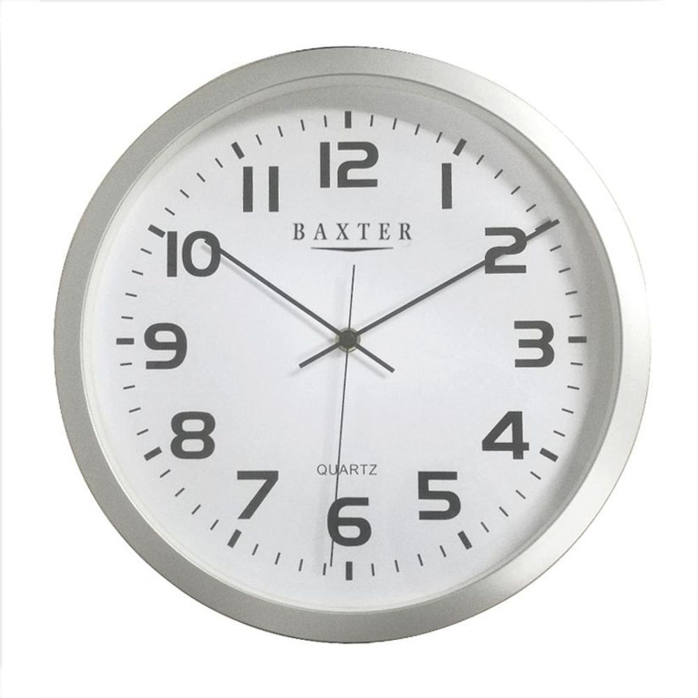 BAXTER York Wall Clock Arabic Numerals - Silver
