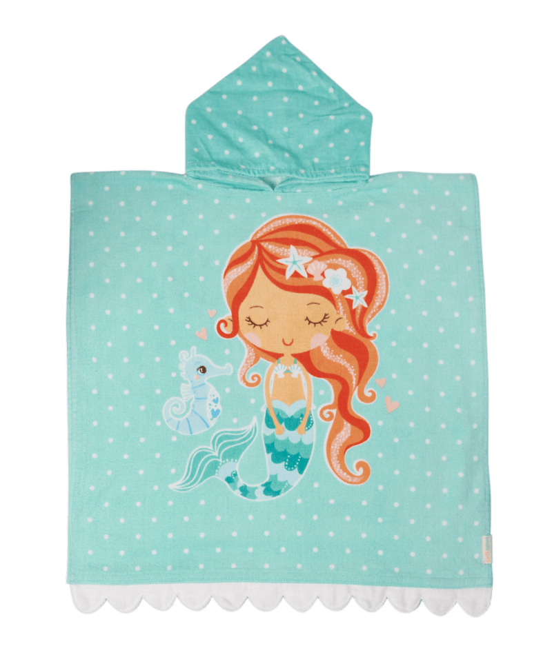 EARTH NYMPH Girls' Towel Cape - Under The Sea Mermaid