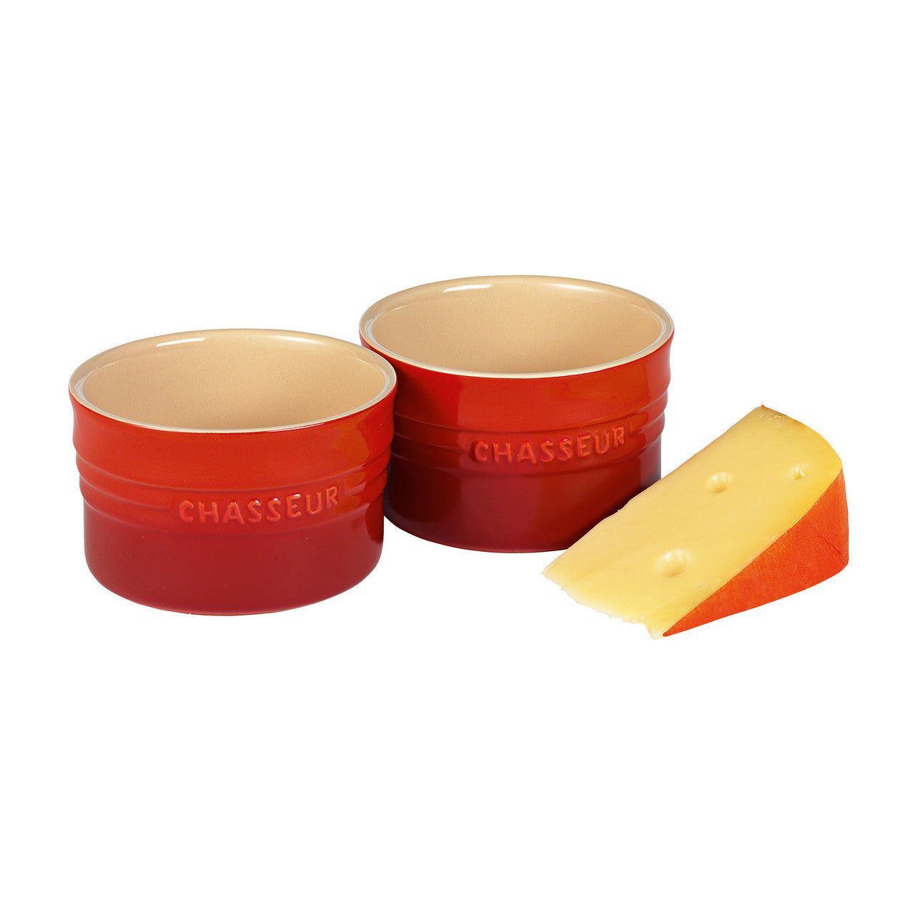 CHASSEUR La Cuisson Ramekin 9.5cm x 5.6cm/250ml 2 Piece Set - Red