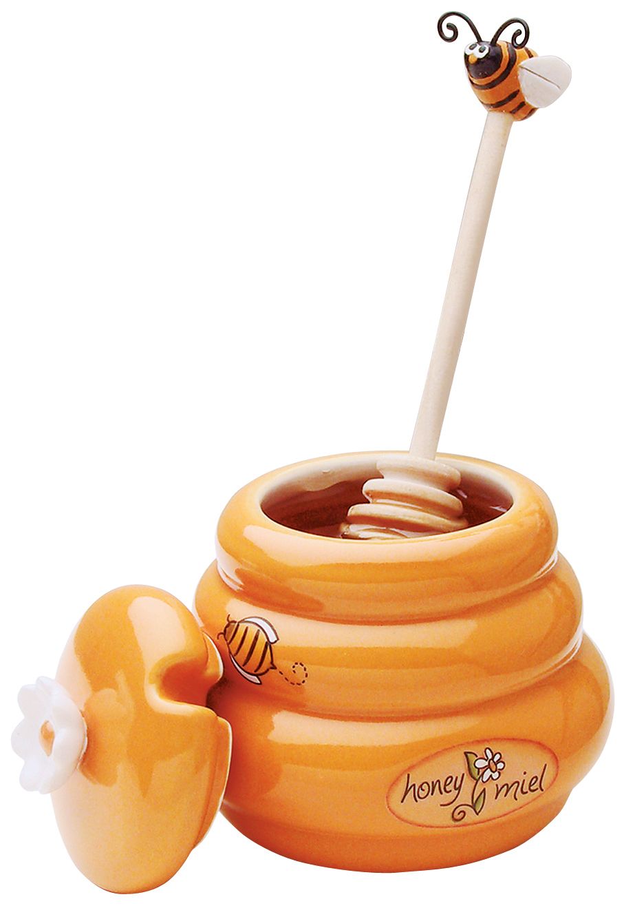 JOIE Bee Mini Honey Jar 8x7.5x8cm - Ceramic/Wood