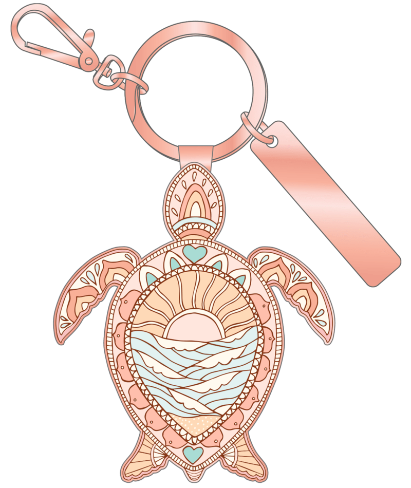 EARTH NYMPH Girls' Keyring Enm - Scenic Turtle