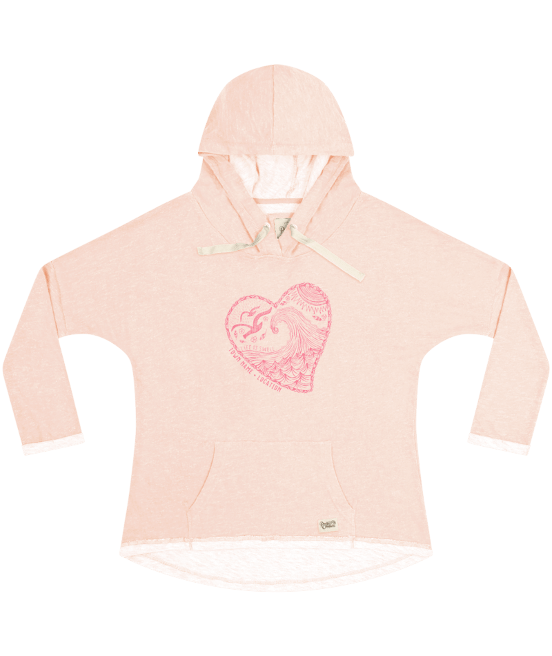 PACIFIC CREATIONS Women's Hoodie - Life Is Swell - Apricot, Colour: Apricot, Design: Life Is Swell, Size: M