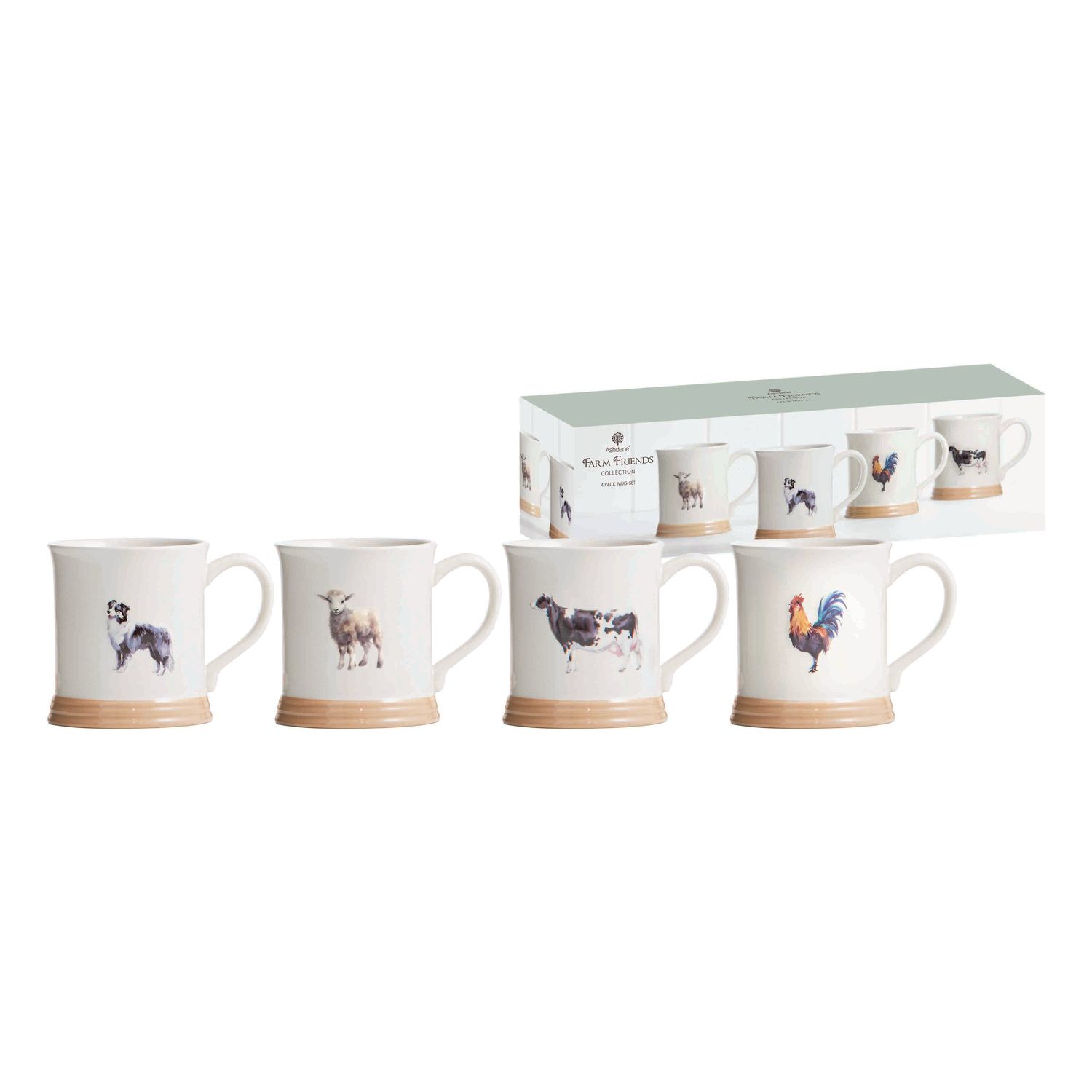 ASHDENE Farm Friends 2 4pk Assorted Mug