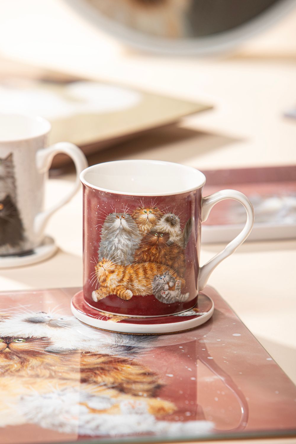 ASHDENE Kim's Cats Mug &amp; Coaster Set - Friends Family