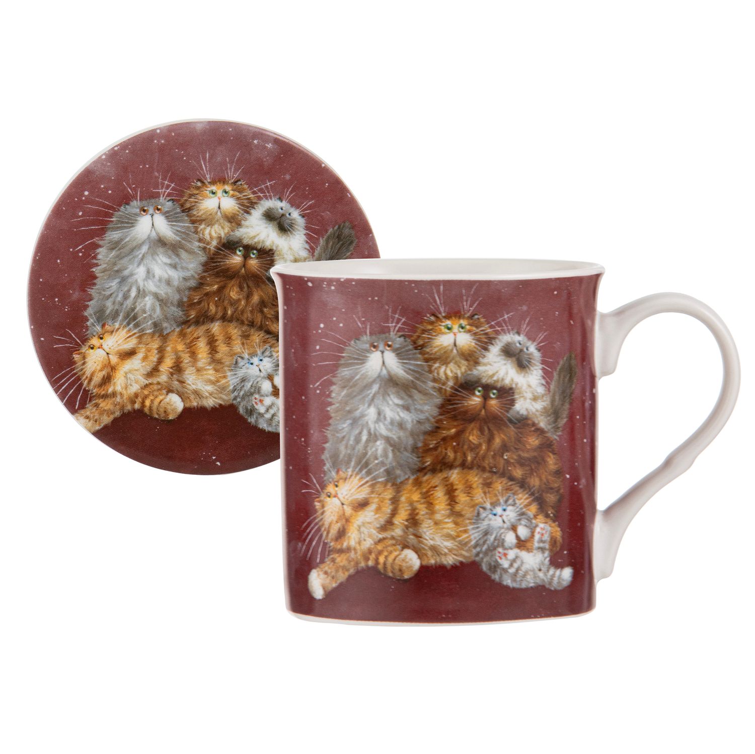 ASHDENE Kim's Cats Mug &amp; Coaster Set - Friends Family